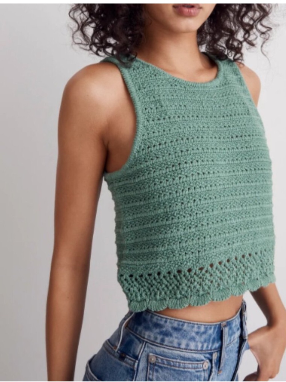 Madewell Kellen Crocheted
Sweater Tank in Trellis Green, size S